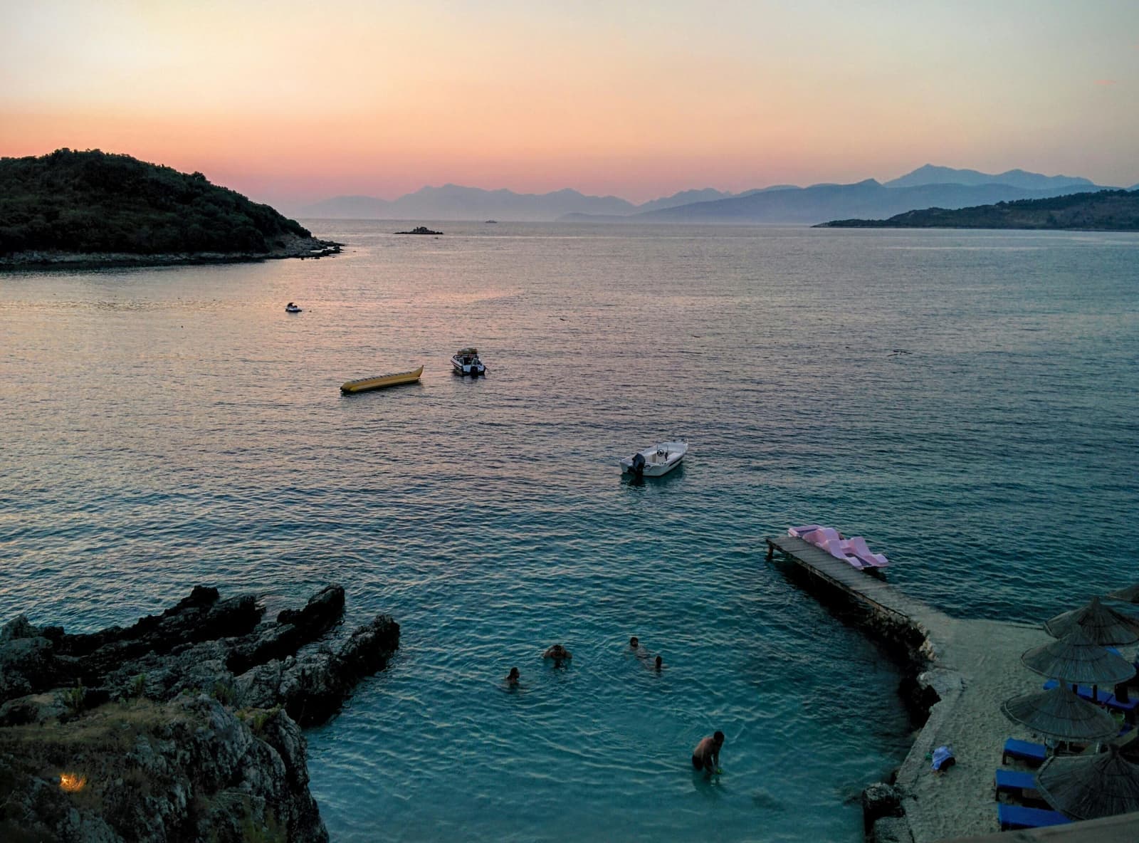 Sunset at Ksamil Bay